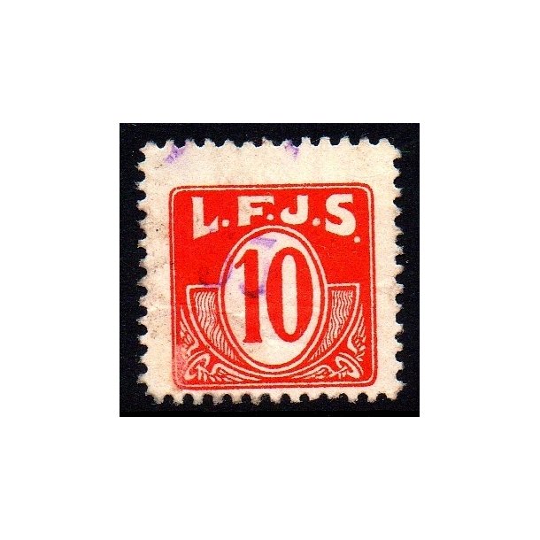 L.F.J.S. - ( Lolland Falsters Jernbaneselskab )   - Godsfrimrke - 10 re - Stemplet