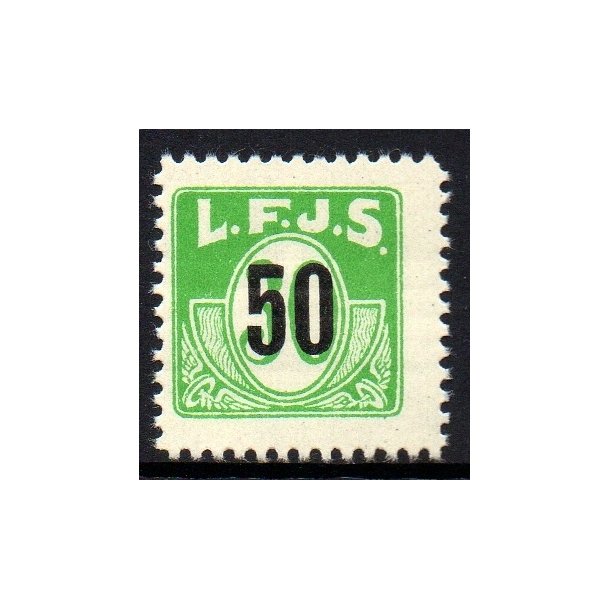 L.F.J.S. - ( Lolland Falsters Jernbaneselskab ) - Godsfrimrke - 30 re overstemplet til 50 re - Us