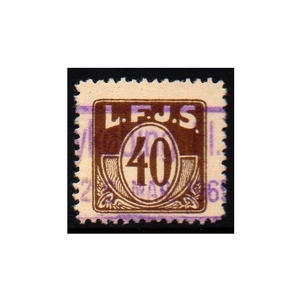L.F.J.S. - ( Lolland Falsters Jernbaneselskab )   - Godsfrimrke - 40 re - Stemplet