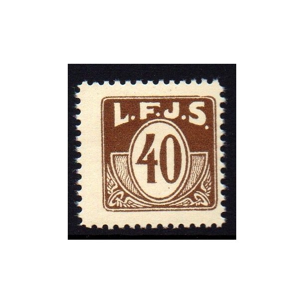 L.F.J.S. - ( Lolland Falsters Jernbaneselskab )   - Godsfrimrke - 40 re - Ustemplet