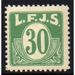 L.F.J.S. - ( Lolland Falsters Jernbaneselskab )   - Godsfrimrke - 30 re - Ustemplet