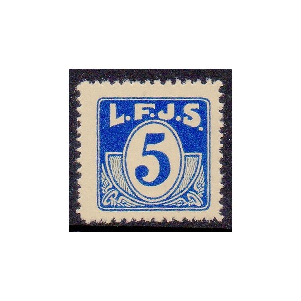 L.F.J.S. - ( Lolland Falsters Jernbaneselskab )   - Godsfrimrke - 5 re - Ustemplet