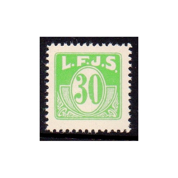 L.F.J.S. - ( Lolland Falsters Jernbaneselskab )   - Godsfrimrke - 30 re - Ustemplet