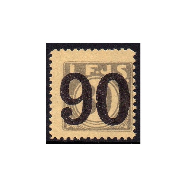 L.F.J.S. - ( Lolland Falsters Jernbaneselskab ) - Godsfrimrke - 80 re overstemplet til 90 re 