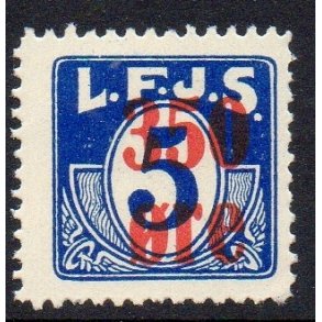 L.F.J.S. - ( Lolland Falsters Jernbaneselskab ) - Godsfrimrke - 5 re overstemplet til 350 re 