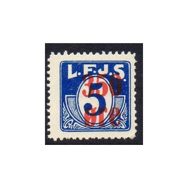 L.F.J.S. - ( Lolland Falsters Jernbaneselskab ) - Godsfrimrke - 5 re overstemplet til 350 re 