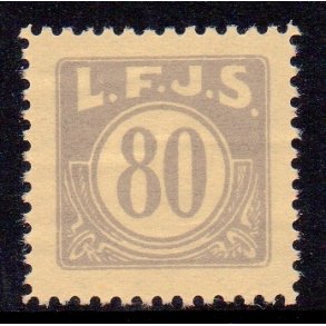 L.F.J.S. - ( Lolland Falsters Jernbaneselskab ) - Godsfrimrke - 80 re - Ustemplet