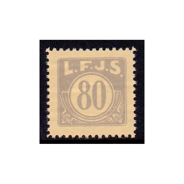L.F.J.S. - ( Lolland Falsters Jernbaneselskab ) - Godsfrimrke - 80 re - Ustemplet