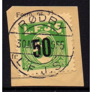 L.F.J.S. - ( Lolland Falsters Jernbaneselskab ) - Godsfrimrke - 30 re overstemplet til 50 re - ST
