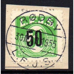 L.F.J.S. - ( Lolland Falsters Jernbaneselskab ) - Godsfrimrke - 30 re overstemplet til 50 re - ST