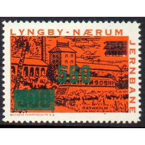 Lyngby - Nrum - Banemrke - 300 re overstemplet til 550 re - Ustemplet