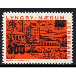 Lyngby - Nrum - Banemrke - 250 re overstemplet til 300 re - Ustemplet