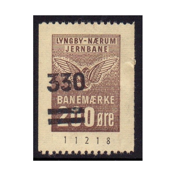 Lyngby - Nrum - Banemrke - 200 re overstemplet til 330 re - Ustemplet