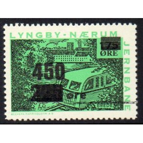 Lyngby - Nrum - Banemrke - 175 re overstemplet til 225/450 re - Stemplet