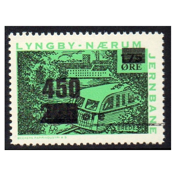 Lyngby - Nrum - Banemrke - 175 re overstemplet til 225/450 re - Stemplet