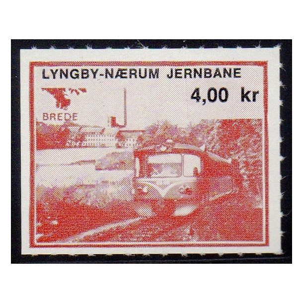 Lyngby - Nrum - Jernbane - Banemrke - 4,00 Kr. - Ustemplet