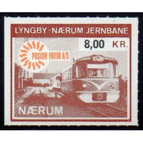 Lyngby - Nrum - Jernbane - Banemrke - 8,00 Kr. - Ustemplet