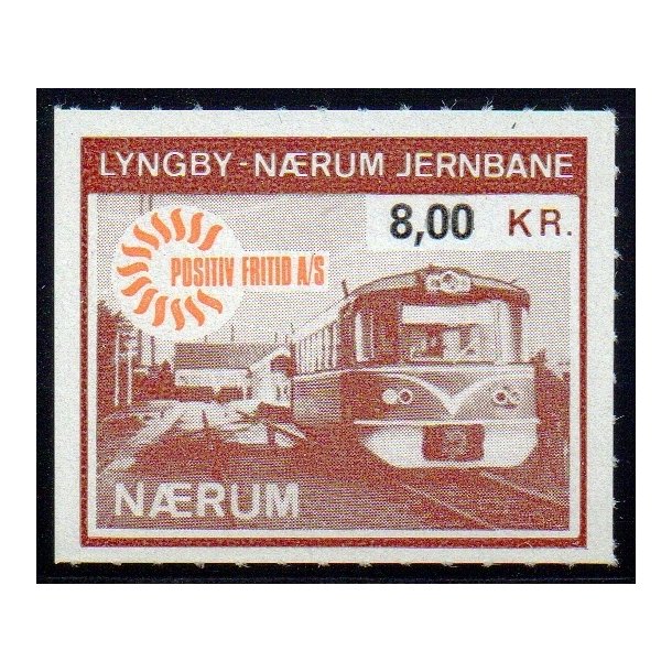 Lyngby - Nrum - Jernbane - Banemrke - 8,00 Kr. - Ustemplet