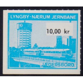 Lyngby - Nrum - Jernbane - Banemrke - 10,00 Kr. - Ustemplet