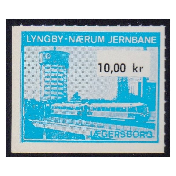 Lyngby - Nrum - Jernbane - Banemrke - 10,00 Kr. - Ustemplet