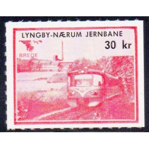 Lyngby - Nrum - Jernbane - Banemrke - 32,50 Kr. - Ustemplet