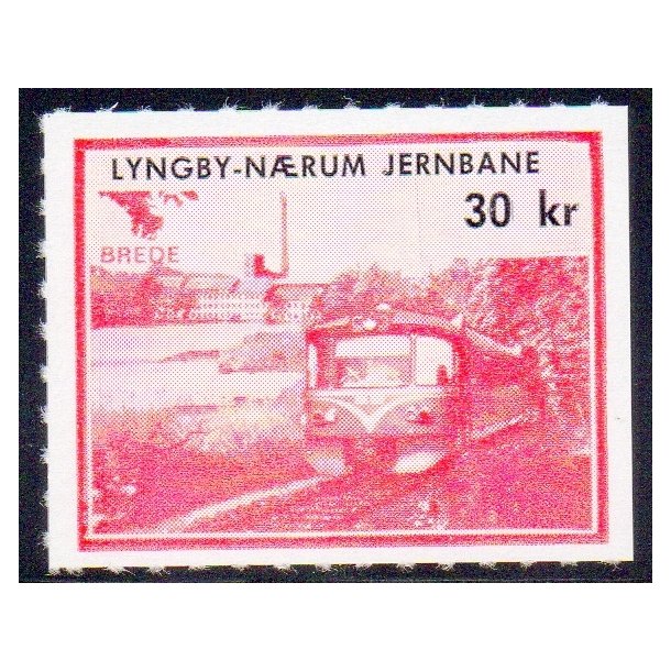 Lyngby - Nrum - Jernbane - Banemrke - 32,50 Kr. - Ustemplet