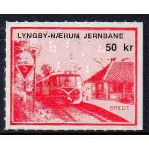 Lyngby - Nrum - Jernbane - Banemrke - 50 Kr. - Ustemplet