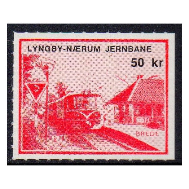 Lyngby - Nrum - Jernbane - Banemrke - 50 Kr. - Ustemplet
