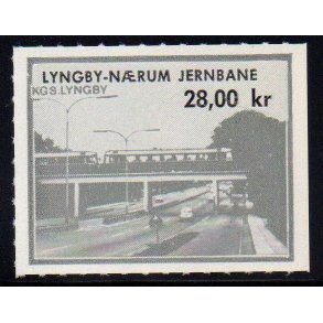 Lyngby - Nrum - Jernbane - Banemrke - 28,00 Kr. - Ustemplet