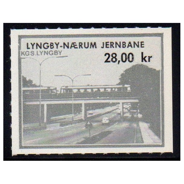 Lyngby - Nrum - Jernbane - Banemrke - 28,00 Kr. - Ustemplet