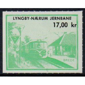 Lyngby - Nrum - Jernbane - Banemrke - 17,00 Kr. - Ustemplet