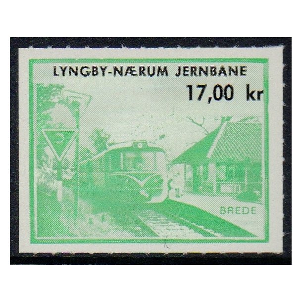 Lyngby - Nrum - Jernbane - Banemrke - 17,00 Kr. - Ustemplet
