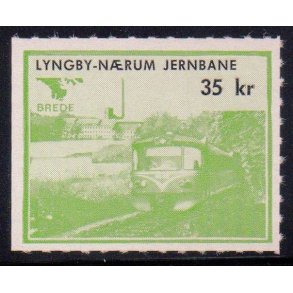 Lyngby - Nrum - Jernbane - Banemrke - 35,00 Kr. - Ustemplet
