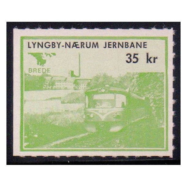 Lyngby - Nrum - Jernbane - Banemrke - 35,00 Kr. - Ustemplet