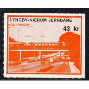 Lyngby - Nrum - Jernbane - Banemrke - 43 Kr. - Ustemplet