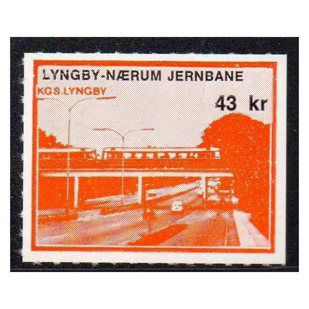 Lyngby - Nrum - Jernbane - Banemrke - 43 Kr. - Ustemplet