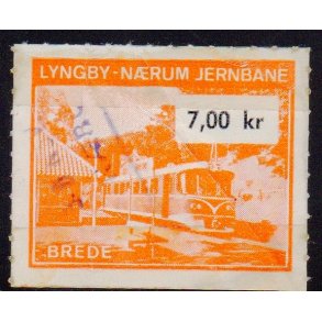 Lyngby - Nrum - Jernbane - Banemrke - 7,00 Kr. - Stemplet