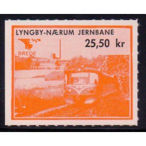 Lyngby - Nrum - Jernbane - Banemrke - 25,50 Kr. - Ustemplet