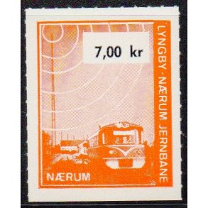 Lyngby - Nrum - Jernbane - Banemrke - 7,00 Kr. - Ustemplet