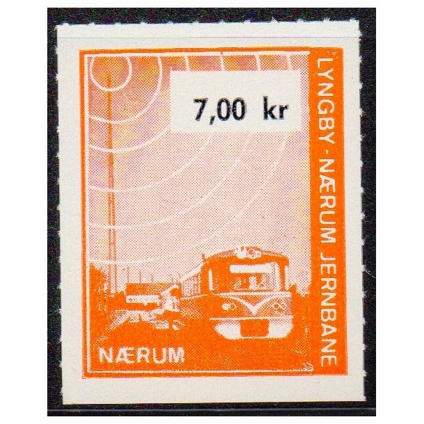 Lyngby - Nrum - Jernbane - Banemrke - 7,00 Kr. - Ustemplet