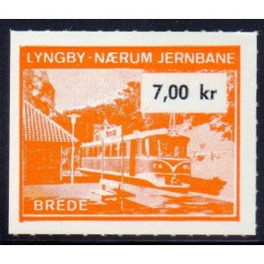 Lyngby - Nrum - Jernbane - Banemrke - 7,00 Kr. - Ustemplet