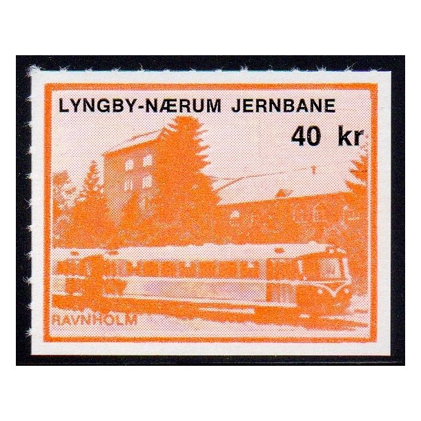 Lyngby - Nrum - Jernbane - Banemrke - 40 Kr. - Ustemplet