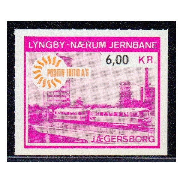 Lyngby - Nrum - Jernbane - Banemrke - 6,00 Kr. - Ustemplet