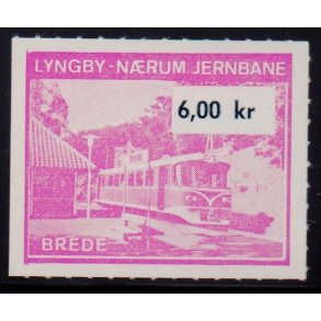 Lyngby - Nrum - Jernbane - Banemrke - 6,00 Kr. - Ustemplet