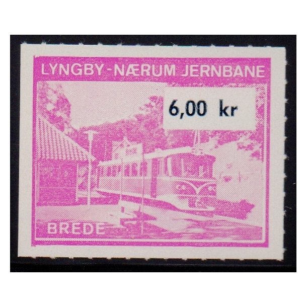 Lyngby - Nrum - Jernbane - Banemrke - 6,00 Kr. - Ustemplet