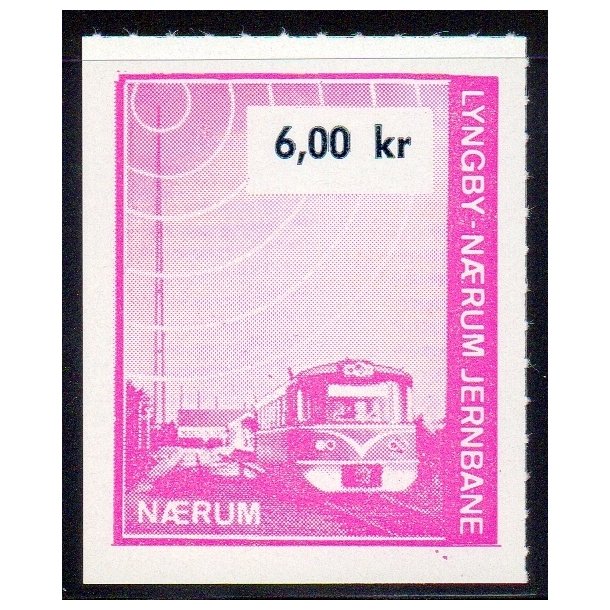 Lyngby - Nrum - Jernbane - Banemrke - 6,00 Kr. - Ustemplet