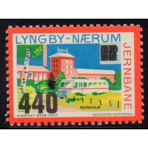 Lyngby - Nrum - Jernbane - Banemrke - 100 re overstemplet til 440 re - Ustemplet