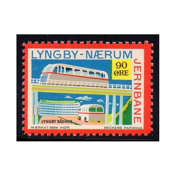 Lyngby - Nrum - Jernbane - Banemrke - 90 re - Ustemplet