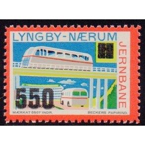 Lyngby - Nrum - Jernbane - Banemrke - 150 re overstemplet til 550 re - Ustemplet