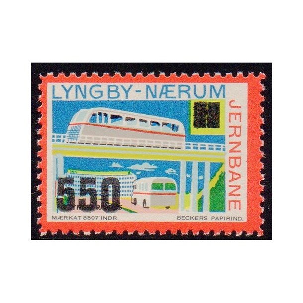 Lyngby - Nrum - Jernbane - Banemrke - 150 re overstemplet til 550 re - Ustemplet